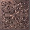 imageArt3d Decorative Ceiling Tile 2x2 Glue up Lay in Ceiling Tile 24x24 Pack of 12pcs Spanish Floral in Matt WhiteAntique Copper