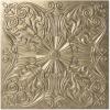 imageArt3d Decorative Ceiling Tile 2x2 Glue up Lay in Ceiling Tile 24x24 Pack of 12pcs Spanish Floral in Matt WhiteAntique Gold
