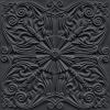 imageArt3d Decorative Ceiling Tile 2x2 Glue up Lay in Ceiling Tile 24x24 Pack of 12pcs Spanish Floral in Matt WhiteBlack