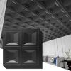 imageArt3d Drop Ceiling Tiles 24x24 12 Sheets PVC Decorative Glue up Ceilng Panels 2x2 WhiteMatt Black
