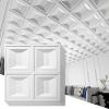 imageArt3d Drop Ceiling Tiles 24x24 12 Sheets PVC Decorative Glue up Ceilng Panels 2x2 WhiteMatt White