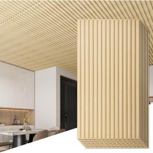 imageArt3d 12Pack Slat Design 3D Wall Panels for Interior Wall Decor 2x4 FT PVC Decorative Drop Ceiling Tiles  OakOblong  Oak