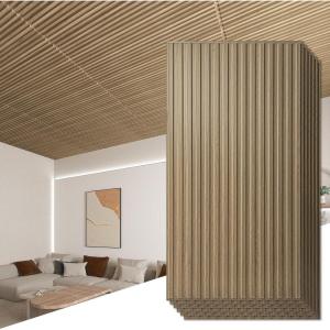 imageArt3d 12Pack Slat Design 3D Wall Panels for Interior Wall Decor 2x4 FT PVC Decorative Drop Ceiling Tiles  OakOblong  Walnut