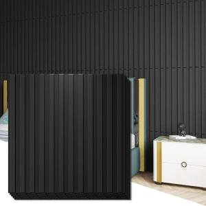 imageArt3d 12Pack Slat Design 3D Wall Panels for Interior Wall Decor 2x4 FT PVC Decorative Drop Ceiling Tiles  WhiteSquare  Black