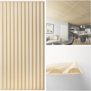imageArt3d 2x4 ft Drop Ceiling Tiles in Oak 12Sheet SemiCylinder Design 3D Wall Panels for Interior Wall Decor 24x48 inch