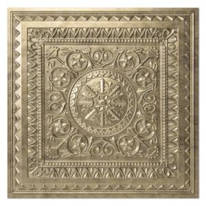 imageArt3d Drop Ceiling Tiles Glue up Ceiling Tiles 2x2 Plastic Sheet in Antique Copper 12Pack 48 SqftAntique Gold