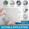imageArt3d 10Sheet Peel and Stick Backsplash PVC Wall Tile Stickon Tile for Kitchen Backplash Bathroom Vanities Fireplace Decor Laundry Table Stair Decals in Dark Granite PlasticSheetsNatural White