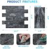 imageArt3d 10Sheet Peel and Stick Backsplash PVC Wall Tile Stickon Tile for Kitchen Backplash Bathroom Vanities Fireplace Decor Laundry Table Stair Decals in Dark Granite PlasticSheetsDarkgranite