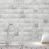 imageArt3d 10Sheet Peel and Stick Backsplash PVC Wall Tile Stickon Tile for Kitchen Backplash Bathroom Vanities Fireplace Decor Laundry Table Stair Decals in Dark Granite PlasticSheetsNatural White