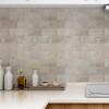 imageArt3d 10Sheet Peel and Stick Backsplash PVC Wall Tile Stickon Tile for Kitchen Backplash Bathroom Vanities Fireplace Decor Laundry Table Stair Decals in Dark Granite PlasticSheetsStone Beige