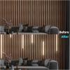 imageArt3d LED Recessed Lighting Kit  6pcs Selfadhesive White LED Light with Smart Switch 3000k Touching Switch Light for Wood Slat Wall Panels Headboards Stairs Home decor Under Cabinet Strip Light