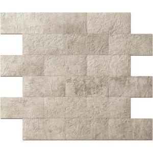 imageArt3d 10Sheet Peel and Stick Backsplash PVC Wall Tile Stickon Tile for Kitchen Backplash Bathroom Vanities Fireplace Decor Laundry Table Stair Decals in Dark Granite PlasticSheetsStone Beige