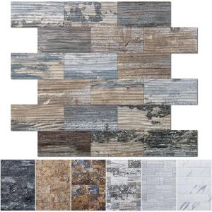 imageArt3d 10Sheet Peel and Stick Backsplash PVC Wall Tile Stickon Tile for Kitchen Backplash Bathroom Vanities Fireplace Decor Laundry Table Stair Decals in Dark Granite PlasticSheetsSprucegray