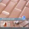 imageArt3d 100Pieces Peel and Stick Tile Kitchen Backsplash Metal Wall Tiles Brushed Aluminium Subway3D Copper