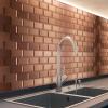 imageArt3d 100Pieces Peel and Stick Tile Kitchen Backsplash Metal Wall Tiles Brushed Aluminium Subway3D Copper