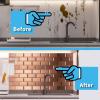 imageArt3d 100Pieces Peel and Stick Tile Kitchen Backsplash Metal Wall Tiles Brushed Aluminium Subway3D Copper
