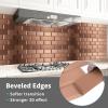 imageArt3d 100Pieces Peel and Stick Tile Kitchen Backsplash Metal Wall Tiles Brushed Aluminium Subway3D Copper