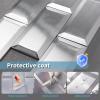 imageArt3d 100Pieces Peel and Stick Tile Kitchen Backsplash Metal Wall Tiles Brushed Aluminium Subway3D Stainless