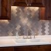 imageArt3d 100Pieces Peel and Stick Tile Kitchen Backsplash Metal Wall Tiles Brushed Aluminium SubwayAluminum