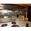 imageArt3d 100Pieces Peel and Stick Tile Kitchen Backsplash Metal Wall Tiles Brushed Aluminium SubwayAluminum