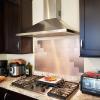 imageArt3d 100Pieces Peel and Stick Tile Kitchen Backsplash Metal Wall Tiles Brushed Aluminium SubwayCopper
