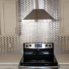 imageArt3d 10Pack SelfAdhesive Metal Backsplash Peel and Stick Tile for Kitchen 12quot x 12quot Silver Aluminium SurfaceSilver Aluminium
