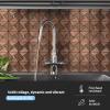 imageArt3d 10Sheet Peel and Stick Backsplash Metal Mosaic Tiles for Kitchen Wall Decor Stick on Aluminum Composite Tiles Stikers Black Windmill Puzzle Glass MixedCopper
