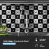 imageArt3d 10Sheet Peel and Stick Backsplash Metal Mosaic Tiles for Kitchen Wall Decor Stick on Aluminum Composite Tiles Stikers Black Windmill Puzzle Glass MixedBlackSilver