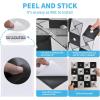 imageArt3d 10Sheet Peel and Stick Backsplash Metal Mosaic Tiles for Kitchen Wall Decor Stick on Aluminum Composite Tiles Stikers Black Windmill Puzzle Glass MixedBlackSilver