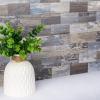 imageArt3d 10Sheet Peel and Stick Backsplash PVC Wall Tile Stickon Tile for Kitchen Backplash Bathroom Vanities Fireplace Decor Laundry Table Stair Decals in WhiteWashed PlasticSheetsLightgray