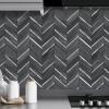 imageArt3d 10Sheet Peel and Stick Backsplash for Kitchen Dcor SelfAdhesive Tile Hexagon Mosaic TilesBlack with Silver Metal