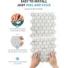 imageArt3d 10Sheet Peel and Stick Backsplash for Kitchen Dcor SelfAdhesive Tile Hexagon Mosaic TilesGray with Gold Metal