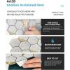 imageArt3d 10Sheet Peel and Stick Backsplash for Kitchen Dcor SelfAdhesive Tile Hexagon Mosaic TilesGray with Gold Metal