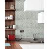 imageArt3d 10Sheet Peel and Stick Backsplash for Kitchen Dcor SelfAdhesive Tile Hexagon Mosaic TilesGray with Gold Metal