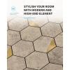 imageArt3d 10Sheet Peel and Stick Backsplash for Kitchen Dcor SelfAdhesive Tile Hexagon Mosaic TilesSilver Studded