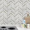 imageArt3d 10Sheet Peel and Stick Backsplash for Kitchen Dcor SelfAdhesive Tile Hexagon Mosaic TilesStone Beige Mixed Gold Metal