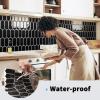 imageArt3d 10Sheet Peel and Stick Kitchen Backsplash Tile Vinyl Stick On Wall Tile Sticker for Bathroom Laundry Room Back Splashes 12quotx12quot Black MarbleBlack