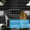 imageArt3d 10Sheet Peel and Stick Kitchen Backsplash Tile Vinyl Stick On Wall Tile Sticker for Bathroom Laundry Room Back Splashes 12quotx12quot Black MarbleBlack