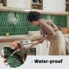 imageArt3d 10Sheet Peel and Stick Kitchen Backsplash Tile Vinyl Stick On Wall Tile Sticker for Bathroom Laundry Room Back Splashes 12quotx12quot Black MarbleGreen Marble