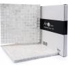 imageArt3d Mother of Pearl Shell Mini Square Seamless Mosaic Tile for Kitchen Backsplash White 12quot L X 12quot Wshimmer gray