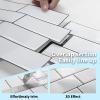 imageArt3d Peel and Stick Backsplash Tile Green for Kithchen Bathroom Laundry Room Stove RV 20Pack of 12 x 6quot SelfAdhesive Vinyl Stick On Subway TileWhite With Black Grout  2