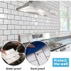 imageArt3d Peel and Stick Backsplash Tile Green for Kithchen Bathroom Laundry Room Stove RV 20Pack of 12 x 6quot SelfAdhesive Vinyl Stick On Subway TileWhite with Black Grout  1