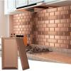 imageArt3d 100Pieces Peel and Stick Tile Kitchen Backsplash Metal Wall Tiles Brushed Aluminium Subway3D Copper
