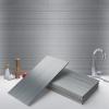 imageArt3d 100Pieces Peel and Stick Tile Kitchen Backsplash Metal Wall Tiles Brushed Aluminium SubwayStainless