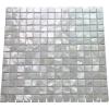 imageArt3d Mother of Pearl Shell Mini Square Seamless Mosaic Tile for Kitchen Backsplash White 12quot L X 12quot Wshimmer gray
