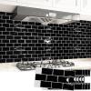 imageArt3d Peel and Stick Backsplash Tile Green for Kithchen Bathroom Laundry Room Stove RV 20Pack of 12 x 6quot SelfAdhesive Vinyl Stick On Subway TileBlack