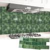 imageArt3d Peel and Stick Backsplash Tile Green for Kithchen Bathroom Laundry Room Stove RV 20Pack of 12 x 6quot SelfAdhesive Vinyl Stick On Subway TileGreen