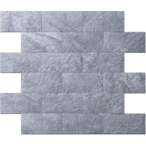 imageArt3d 10Pack Peel and Stick Backsplash Tile for Kitchen Bathroom Fireplace Vanitity SelfAdhesive Wall Tile in Blue GreyBlueGray