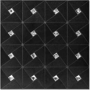imageArt3d 10Sheet Peel and Stick Backsplash Metal Mosaic Tiles for Kitchen Wall Decor Stick on Aluminum Composite Tiles Stikers Black Windmill Puzzle Glass MixedBlack