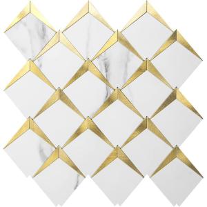 imageArt3d 10Sheet Peel and Stick Backsplash for Kitchen Dcor SelfAdhesive Diamond Mosaic Tiles for Fireplace Bathroom